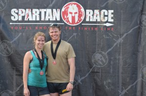 Lindsay and Clay after the Spartan Race in Cambridge UK