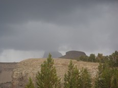 Storm clouds swallow up the Grand Teton