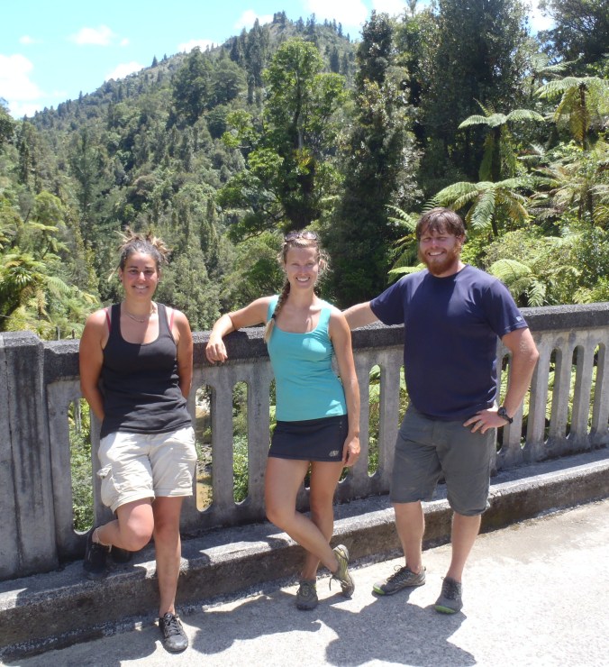 The three of us pose for a picture on the "bridge to nowhere".
