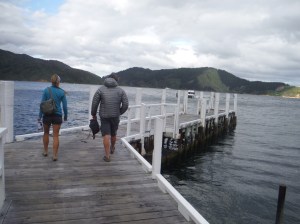 Walking down to catch the water taxi back to Punga. Possibly my favorite picture of Lindsay and I