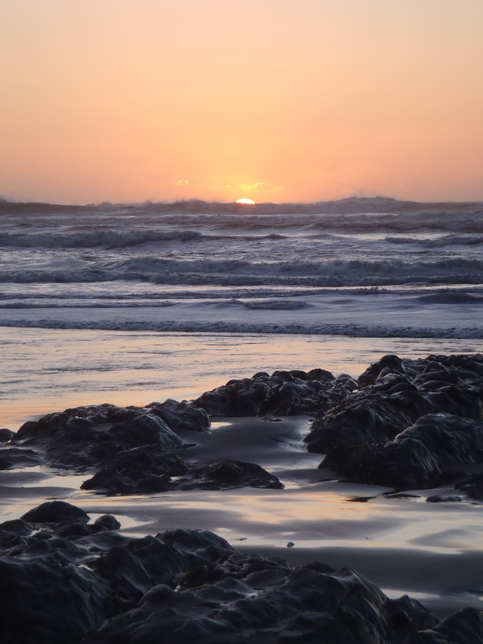 Sunset at the Morekai Rocks