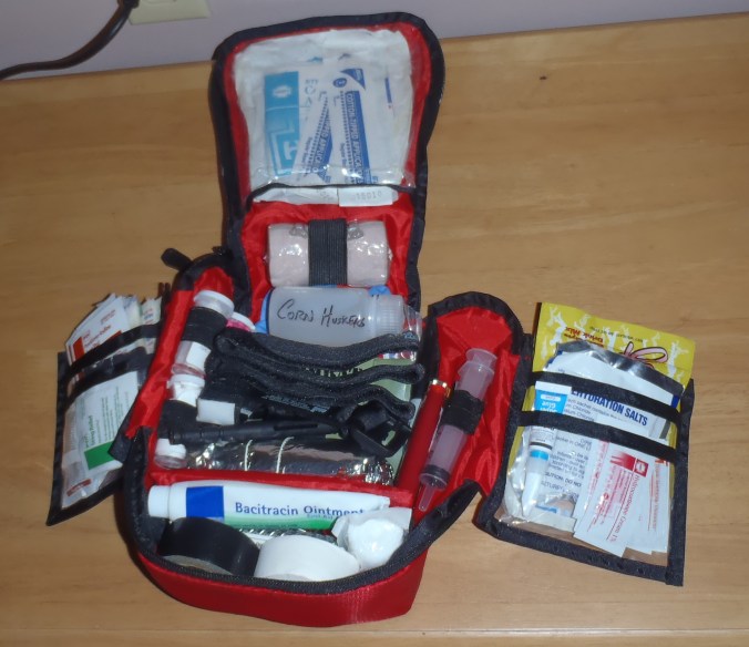 First Aid Kit, I probably went a little overkill on this, it's the Army in me.