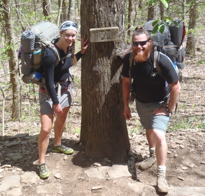 Lindsay and Clay at the Georgia state line. 1 down!