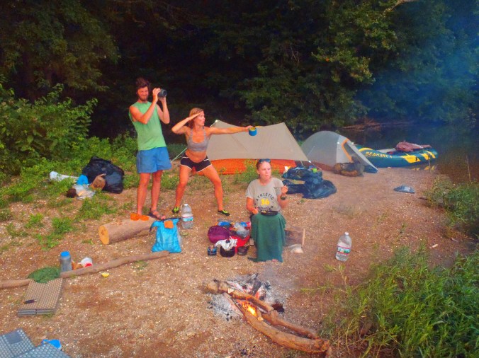 The gypsy crew camping out on our last night on the Shenandoah River