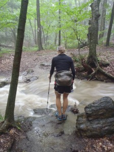 Lindsay fording some high water after about 5" of rain in Massachusetts.