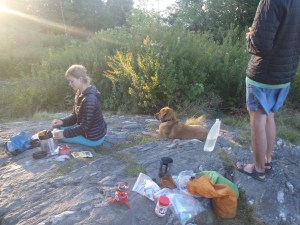 Lindsay and Hunter working on some dinner in Vermont