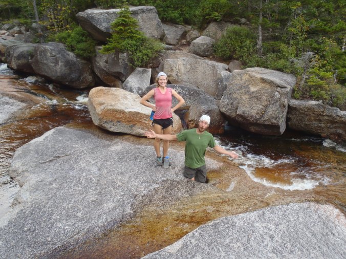 Fern Gully and Lindsay playing in one of the hidden waterfall areas of The Whites