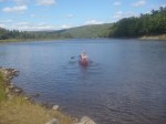Paddling across the Kennebec River!