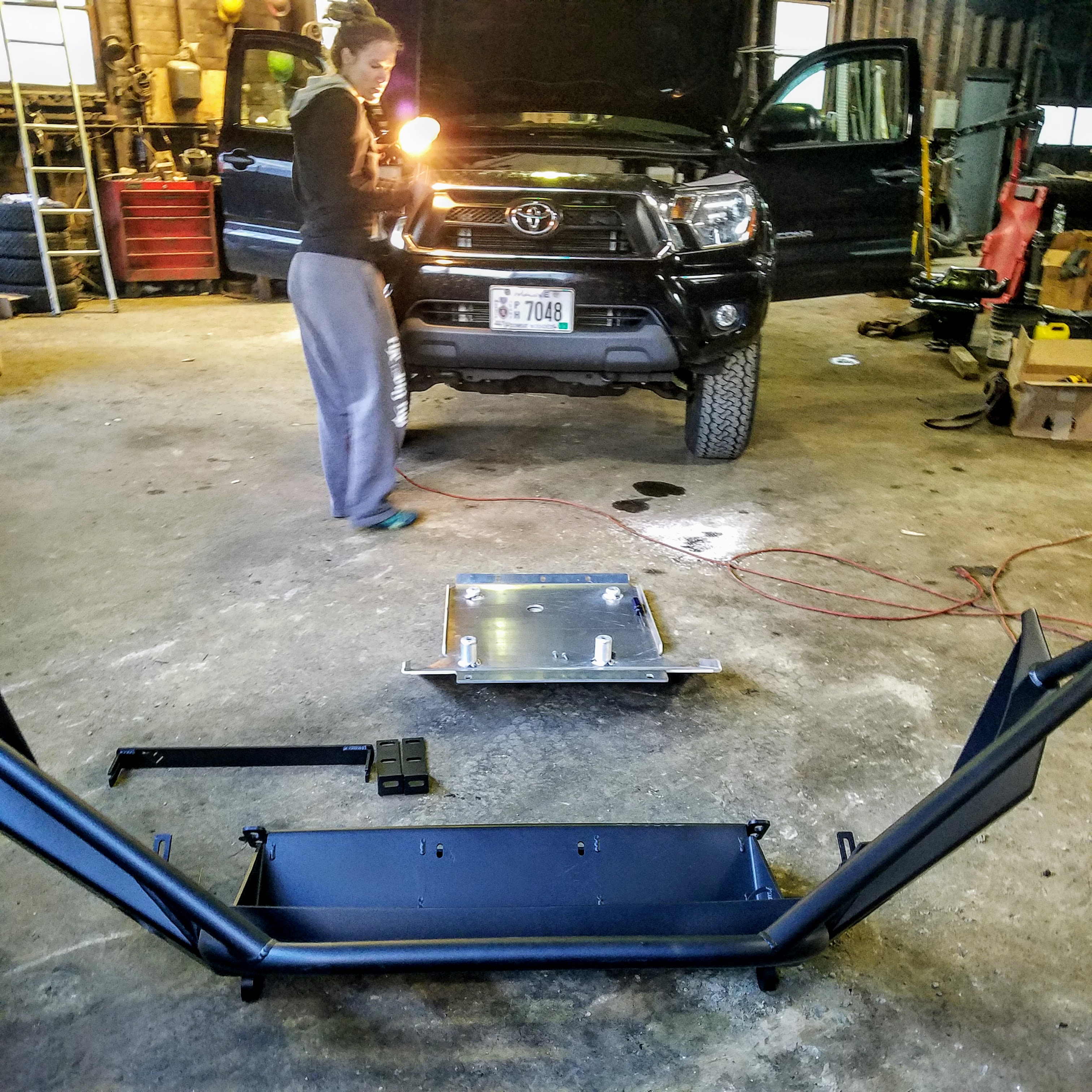 expedition overland truck build skid plate installation